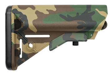Picture of B5 Systems SOPMOD Stock, Woodland Camo, w/ Quick Detach Mount, Double the resin and glass of prior SOPMOD stock, makes this stock 2-3 times stronger., Mil Spec SOP-1188 SOP1188