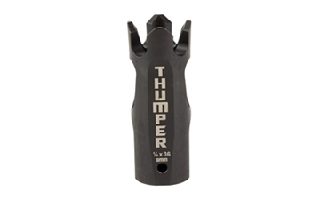 Picture of Battle Arms Development Thumper, Compensator, 9MM, Nitride Finish, Black, 1/2x36 Threaded BAD-THUMPER-9MM-BN