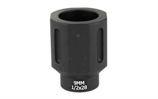 Picture of Battle Arms Development HEX FLASHCAN, Blast Diverter, 9MM, Anodized Finish Black, 1/2X28 Threaded BAD-FLASHCAN-6-1-2x28