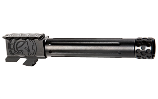 Picture of Battle Arms Development ONE:1 Barrel, Fits Glock 19 Gen 3,4,5 and 19X, 9mm, Threaded and Fluted, Black Finish BAD-BBLG19BNFT