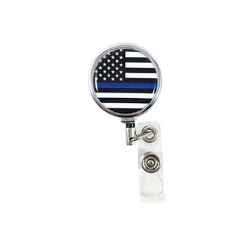 Picture of Thin Blue Line Badge Reel - Thin Blue Line American Flag TBL-AM-TGR