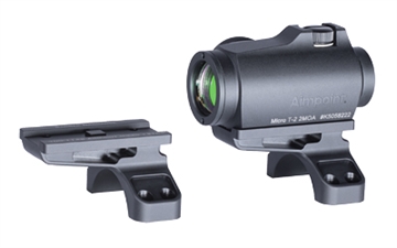 Picture of Badger Ordnance Condition One Micro Sight Mount, Allows for Mounting the Aimpoint T-2 Footprint at 12 O'Clock on Optic, Compatible with 30mm C1 Mount, Anodized Finish, Black 700-110B