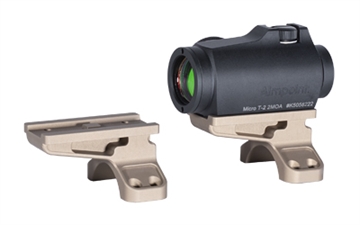 Picture of Badger Ordnance Condition One Micro Sight Mount, Allows for Mounting the Aimpoint T-2 Footprint at 12 O'Clock on Optic, Compatible with 30mm C1 Mount, Anodized Finish, Tan 700-110