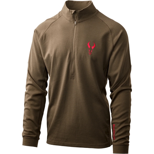 Picture of Badlands Badlands Pecora Heavyweight Merino 1/4 Zip MUD Medium 21-43098