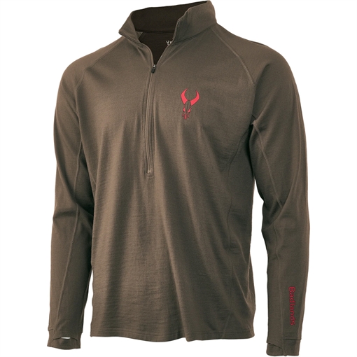 Picture of Badlands Badlands Pecora Midweight Merino 1/4 Zip MUD Medium 21-42407