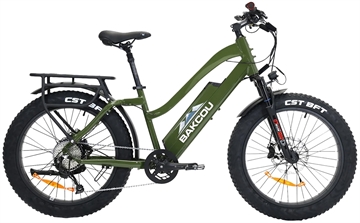 Picture of Bakcou E-bikes Flatlander ST 24 Gloss Army Green 18" w/Stand Over Height of 26"/Frame Shimano Alivio Hill-Climbing 9 Speed Bafang 750W High-End Rear Hub Motor 25+ mph Speed B-FST24-G-B17