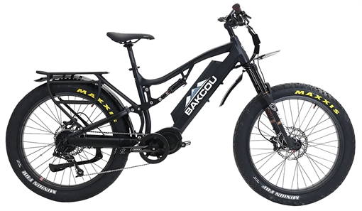 Picture of Bakcou E-bikes Storm 25 Medium Matte Black 17" w/Stand Over Height of 30.50" Frame, Sram 9sp, 40t Front & Sram 11-34t Rear Cassette Bafang M620 Ultra Motor BS17BB25