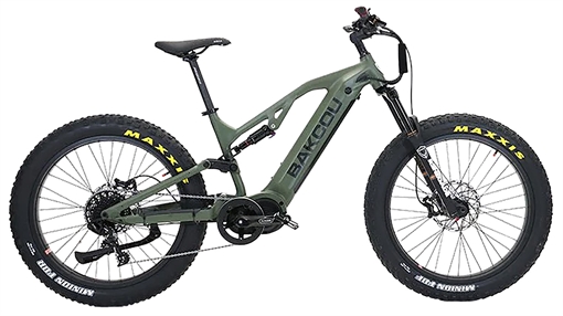 Picture of Bakcou E-bikes Scout Large Matte Army Green 19" Frame, 11 Speed Sram NX, 11-42t Rear Cassette BafangUltra Mid-Drive Motor BSC19GB21