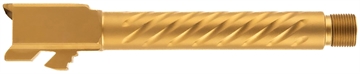 Picture of Ballistic Advantage Premium Series Threaded/Spiral Fluted, 9mm Luger, Gold PVD, Fits Glock 17 Gen 5 BAPSG175T3G