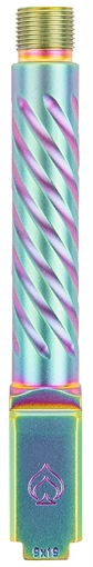 Picture of Ballistic Advantage Premium Series, 9MM, 4.5" Threaded Barrel, 1/2x28, Spiral Fluting, Fits Glock 19 Gen 3-5, PVD Finish, Iridescent Rainbow BAPSG195T3W