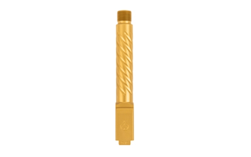 Picture of Ballistic Advantage Premium Series, 9MM, 4.5" Threaded Barrel, 1/2x28, Spiral Fluting, Fits Glock 19 Gen 3-5, PVD Finish, Gold BAPSG195T3G
