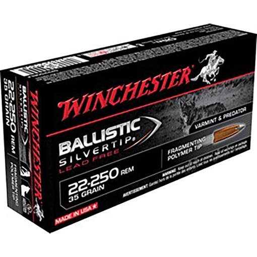 Picture of Winchester 22-250 REMINGTON 35GR FRAGMENTING POLYMER TIP 20/BOX S22250RLF