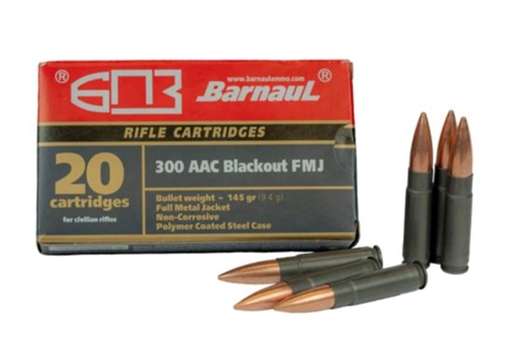 Picture of Barnaul Ammunition 300 AAC BLACKOUT 145GR FULL METAL JACKET 20/BOX BRN 300BLK FMJ145