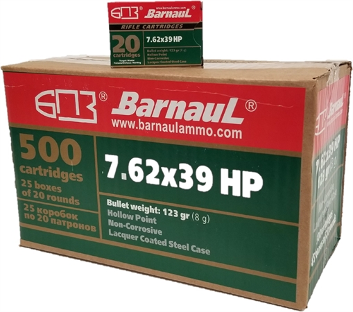 Picture of Barnaul Ammunition 7.62x39 Rifle Ammo BRN762X39HP123-CASE