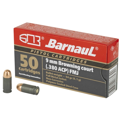 Picture of BARNAUL AMO 380 AUTO 94GR FMJ STEEL POLYCOATED CASE 50-RD BOX (10 BOXES PER CASE) BRN 380AUTO FMJ94