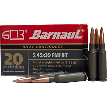 Picture of Barnaul Steel Case Rifle Ammo 5.45x39 60 gr. FMJBT 20 rd. BRN 545X39 FMJBT60