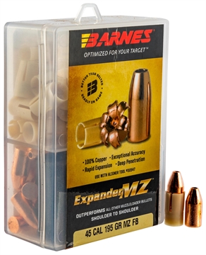 Picture of Barnes Bullets Expander MZ Muzzleloader 45 ExpanderMZ Hollow Point 195gr 24rd/Box 30509
