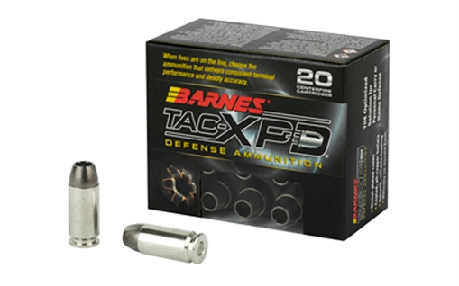 Picture of Barnes TAC-XPD, 40S&W, 140 Grain, TAC-XP, Hollow Point, Lead Free, 20 Round Box, California Certified Nonlead Ammunition 21554 BPD40SW1