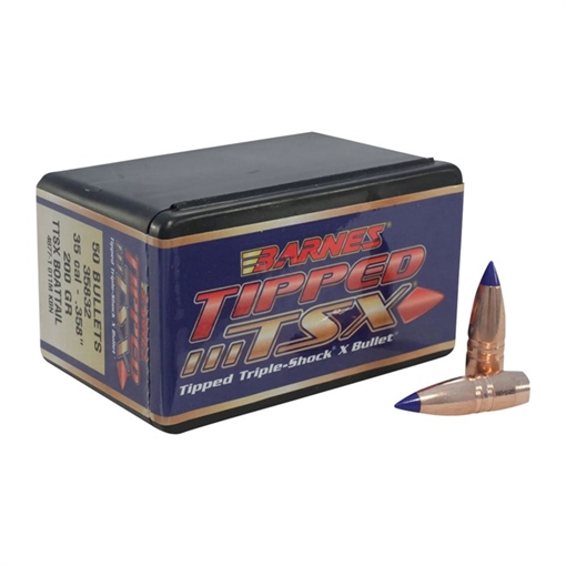 Picture of Barnes Bullets Tipped TSX 35Cal 200gr TTSX Boat Tail 50/Box 30461