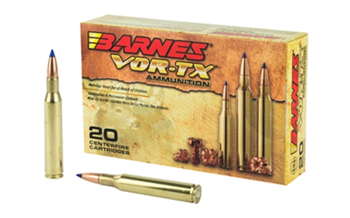Picture of Barnes VOR-TX, 270WIN, 130 Grain, Tipped Triple Shock X, Boat Tail, Lead Free, 20 Round Box, California Certified Nonlead Ammunition 21524 BB270W1
