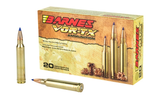 Picture of Barnes VOR-TX, 300WIN, 165 Grain, Tipped Triple Shock X, Boat Tail, Lead Free, 20 Round Box, California Certified Nonlead Ammunition 21537 BB300WM2