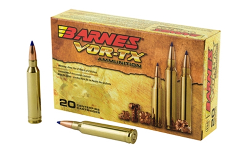 Picture of Barnes VOR-TX, 7MM REM, 140 Grain, Tipped Triple Shock X, Boat Tail, Lead Free, 20 Round Box, California Certified Nonlead Ammunition 21526 BB7MM1