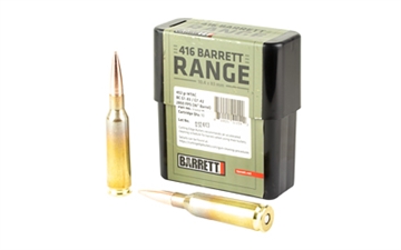 Picture of Barrett Ammo, 416 Barrett Range Ammo, 452 Grain, Boat tail Hollow Point, 10 Round Box 17222-R 17222R