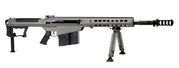 Picture of Barrett M107A1, Semi-automatic Rifle, 50 BMG, 20" Barrel, Cerakote Finish, Tungsten Gray, Synthetic Stock, Front and Rear Flip Sights, 10 Rounds, 1 Magazine, Monopod, Bipod and Pelican Hard Case Included 18068
