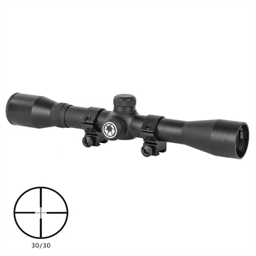 Picture of Barska Riflescope 4x32 Plinker-22 Black Matte 30/30 3/8in Dovetail Rings AC10039
