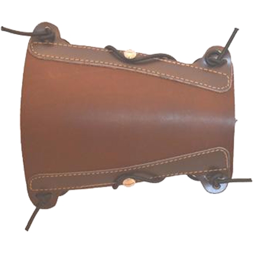 Picture of Bateman Bateman Traditional Leather Armguard Brown w/ Elastic Straps T2AGBN