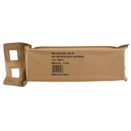 Picture of PMC Bronze Battle Pack .223 Remington Rifle Ammo - 55 Grain | FMJ-BT | 1000rd (5 Battle Pack) Case 223A-BP