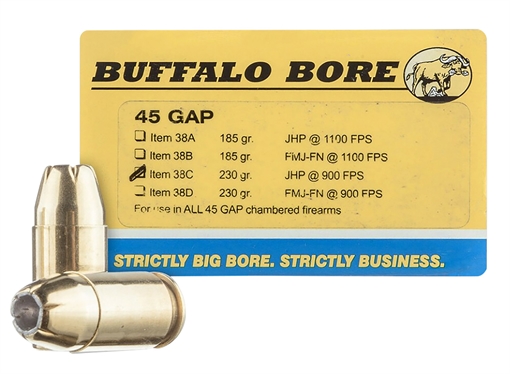 Picture of Buffalo Bore Ammunition Personal Defense Strictly Business 45GAP 230gr Jacket Hollow Point 20 Per Box/12 Case 38C20