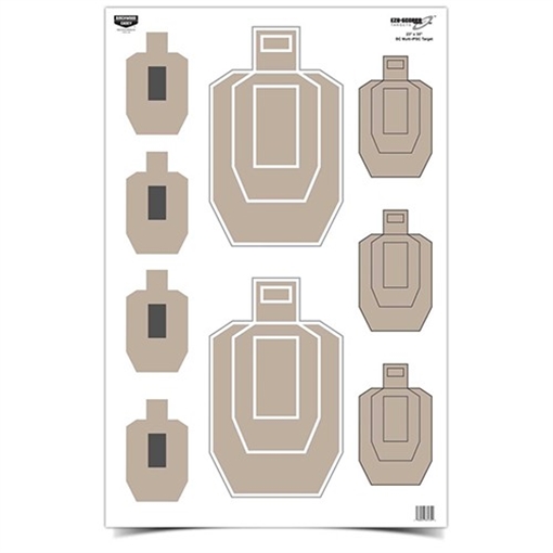 Picture of B/C TARGET EZE-SCORER 23"X35" MULTI IPSC PRACTICE PAPER 100/PK 37072