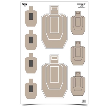 Picture of B/C TARGET EZE-SCORER 23"X35" MULTI IPSC PRACTICE PAPER 100/PK 37072