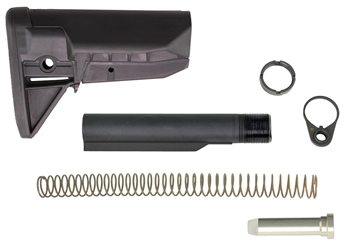 Picture of Bravo Company BCMGUNFIGHTER Mod 0 Stock Kit, SOPMOD (Widebody), Receiver Extension, Quick Detach End Plate, Lock Nut Action Spring, Carbine Buffer, Black BCM-GFSK-MOD0-SPMD-BLK GFSKMOD0SPMD