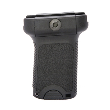 Picture of BCM BCMGunfighter Short Vertical Grip Made of Polymer With Black Aggressive Textured Finish with Storage Compartment for Picatinny Rail VGSBLK
