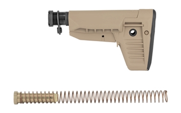 Picture of Bravo Company BCMGUNFIGHTER Mod 1 Stock Kit, Storage, SOPMOD (Widebody), Receiver Extension, Quick Detach End Plate, Lock Nut, Action Spring, Carbine Buffer, Flat Dark Earth BCM-GFSK-MOD1-SPMD-FDE