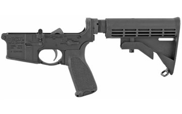 Picture of Bravo Company Semi-automatic Complete Lower Receiver, AR, 223 Remington/556NATO, Anodized Finish, Black, BCM M4 Milspec Stock Gen 2, Fire Controls Marked SAFE and SEMI, BCMGUNFIGHTER Enhanced Trigger Guard, BCMGUNFIGHTER QD End Plate, BCMGUNFIGHTER Pistol Grip LRG-STK-M4