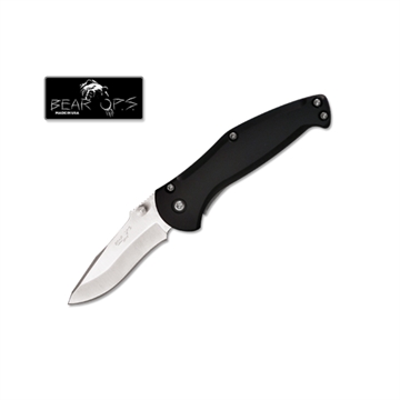 Picture of Bear & Son 4 Bear Swipe Black Aircraft Aluminum Handle with Satin Finish Blade A-100-ALBK-S