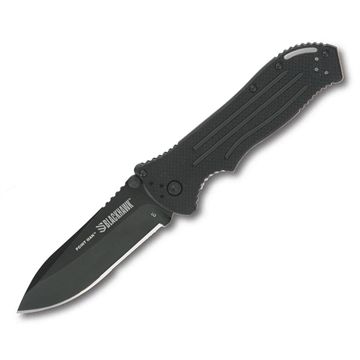 Picture of Bear & Son Blackhawk Point Man Sideliner Folding Knife 3-3/8" Drop Point Blade Black BH15PM201BK
