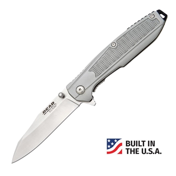 Picture of Bear & Son Frame Lock Folding Knife 3-1/4" Reverse Tanto Blade Grey 7301538 61125