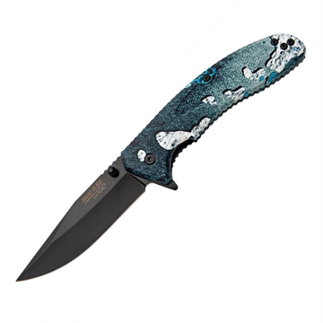 Picture of Bear & Son Sideliner Folding Knife 3-1/2" Clip Point Blade TrueTimber Rift Blue 61138