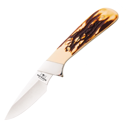 Picture of Bear & Son Stag Delrin Invincible Skinner Knife 2-3/4" Drop Point Blade Stag SD82