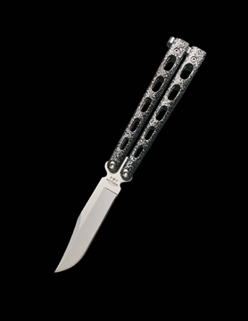 Picture of BEAR & SONS 4" SILVER VEIN BUTTERFLY KNIFE BEAR113
