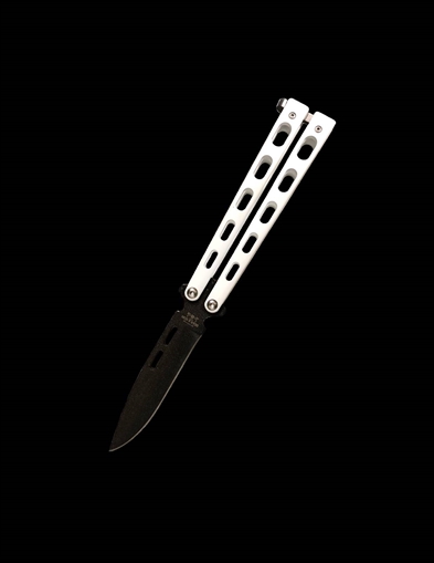 Picture of BEAR & SONS 5" WHITE BTTRFLY 1095 PWDR CT SPEAR PT BLD BMC-115W