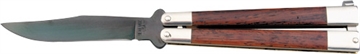 Picture of BEAR & SON BUTTERFLY KNIFE 3.5" ROSEWOOD BLACK BLADE CB17