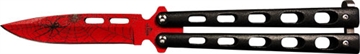 Picture of BEAR & SON BUTTERFLY KNIFE 3.58" WIDOW SERIES RED/BLK SP! W115B