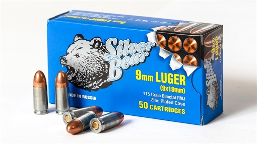Picture of Bear Ammo 9mm 115 Grain Full Metal Jacket 50 Round Box A919RFMJN-50