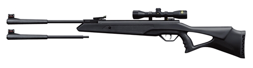 Picture of Beeman Longhorn II Combo Spring Piston 22 1rd Shot Black Black Receiver Black Fixed Thumbhole with Pistol Grip Stock Scope 4x32mm 10611
