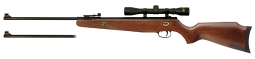 Picture of Beeman Grizzly X2 Combo Gas Ram 177 22 1rd Shot Black Black Receiver Hardwood Scope 4x32mm 1073GP